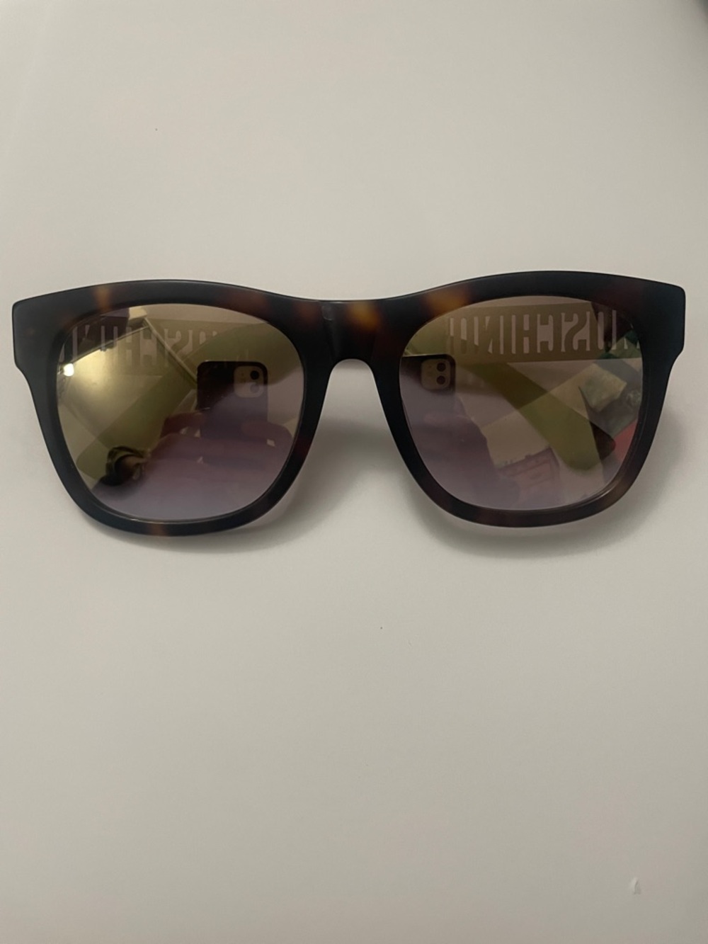 Moschino tortoise shell and gold sun glasses